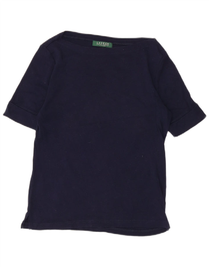 Top in camicetta da donna Ralph Lauren UK 10 piccolo blu navy