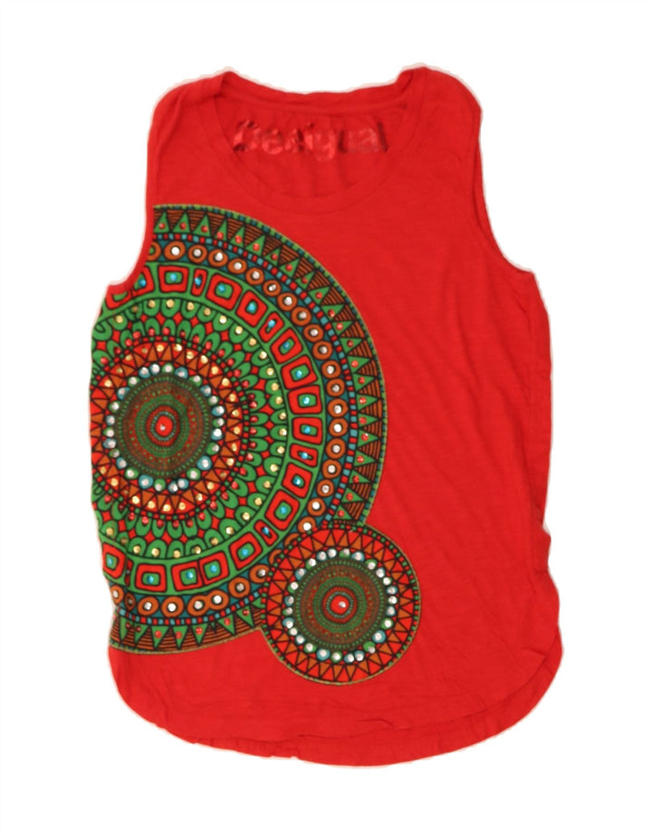 Womens Graphic Vest Top UK 12 Medium Vintage Desigual and Second-Hand Desigual from Messina Hembry 