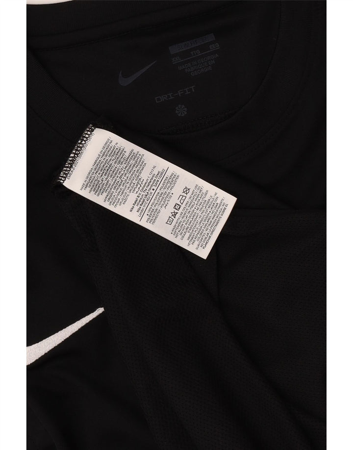 T-shirt Nike Dri Fit Slim Fit da uomo 2XL nera in poliestere