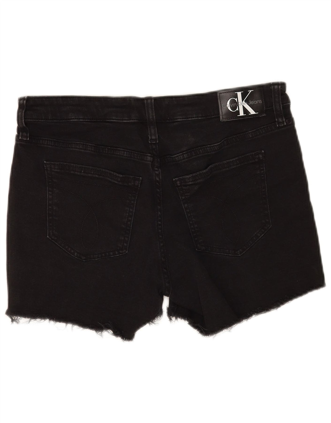 Pantaloncini di jeans da donna Calvin Klein W28 cotone nero medio