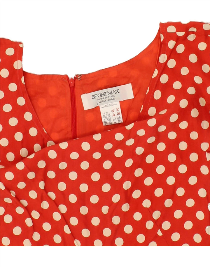SPORTMAX Womens Bodycon Dress UK 12 Medium Red Polka Dot Silk Vintage Sportmax and Second-Hand Sportmax from Messina Hembry 