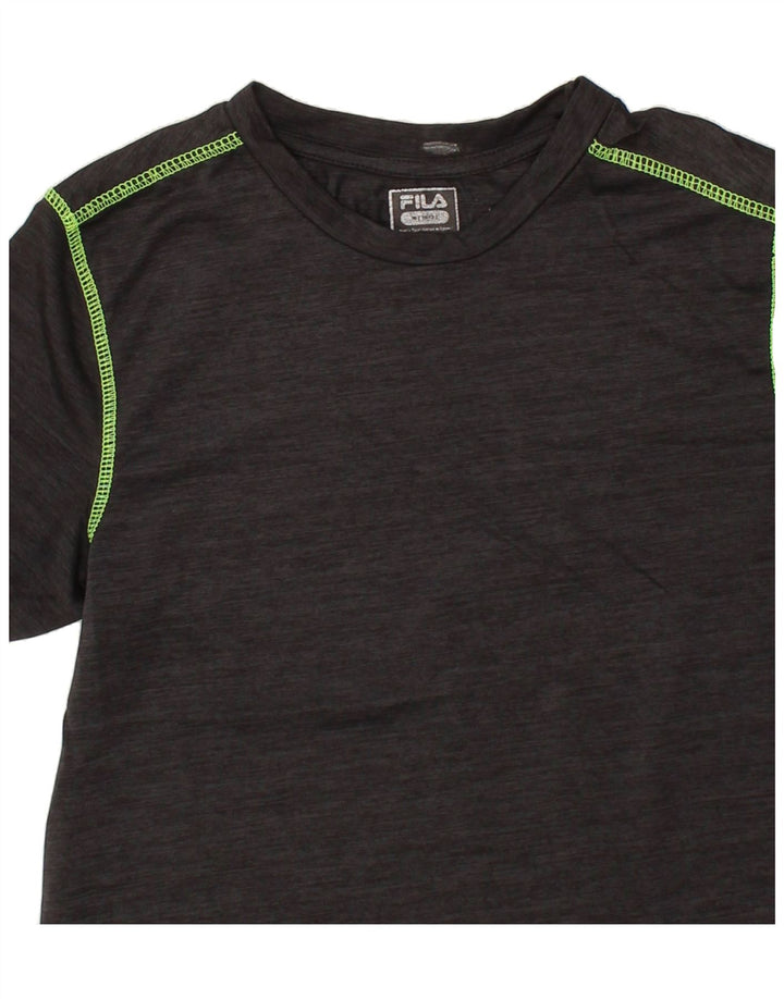FILA Boys T-Shirt Top 10-11 Years Medium Grey Polyester Vintage Fila and Second-Hand Fila from Messina Hembry 