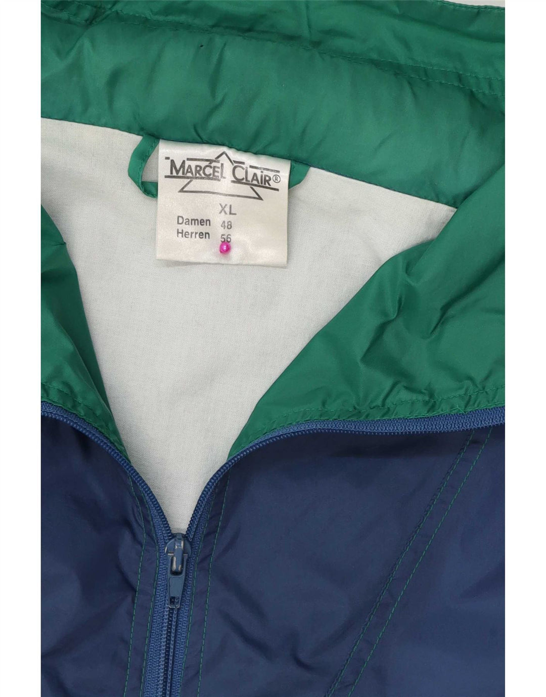 Giacca antipioggia da uomo vestibilità ampia Marcel Clair UK 42 XL Blu navy color block