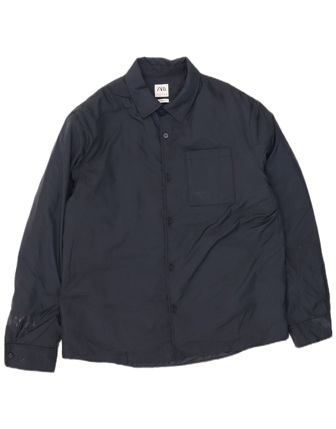 Giacca a vento da uomo Zara UK 42 XL poliestere blu navy