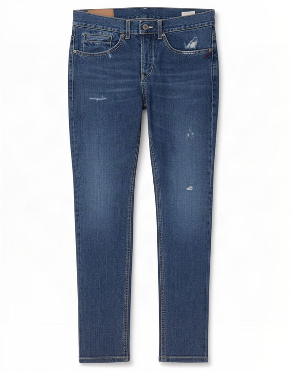 Dondup Jeans slim effetto consumato da donna W31 L29 cotone blu