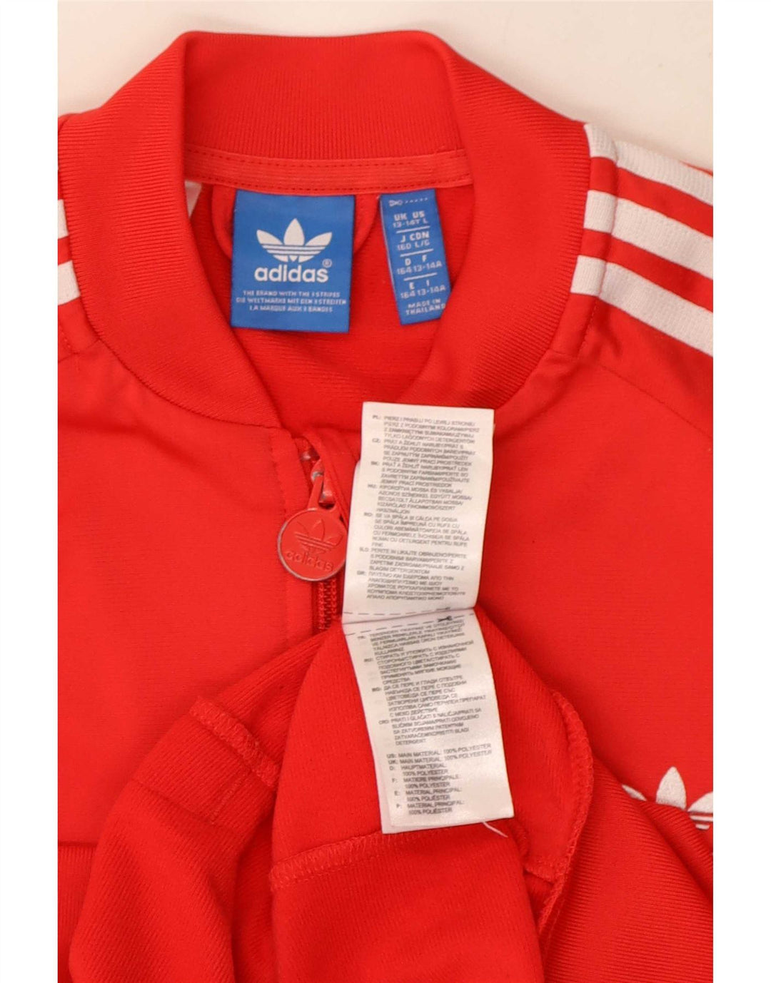 Giacca Top della tuta da ragazzo Adidas 13-14 anni in poliestere rosso