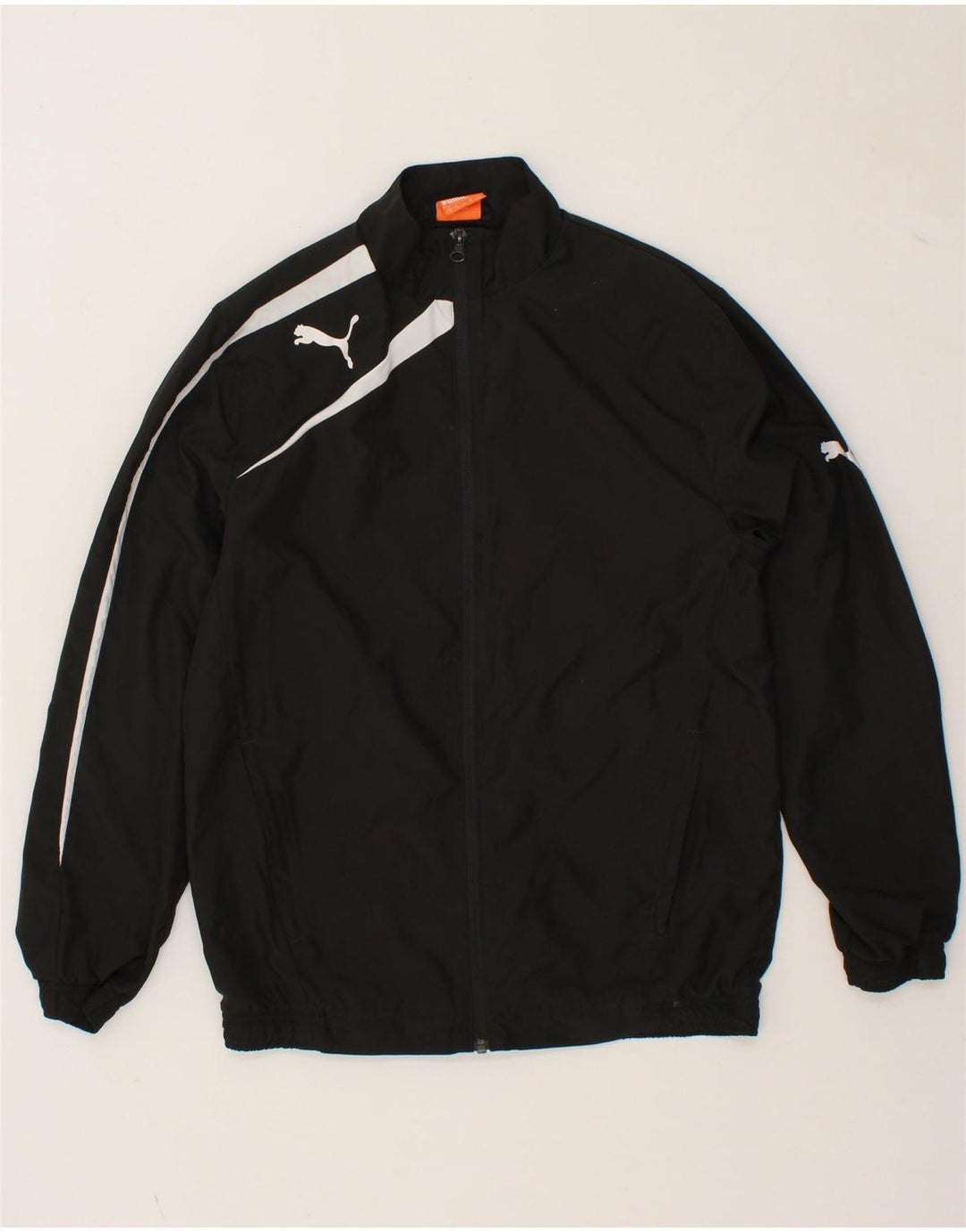 PUMA Boys Tracksuit Top Jacket 13-14 Years XL Black Polyester Vintage Puma and Second-Hand Puma from Messina Hembry 