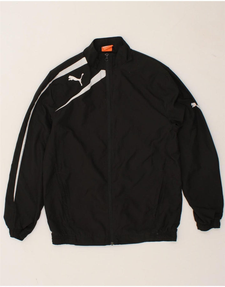 PUMA Boys Tracksuit Top Jacket 13-14 Years XL Black Polyester Vintage Puma and Second-Hand Puma from Messina Hembry 