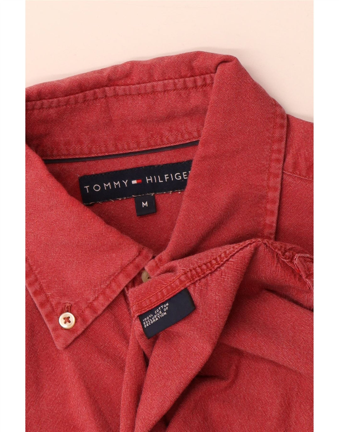 Camicia da uomo Tommy Hilfiger in cotone rosso medio
