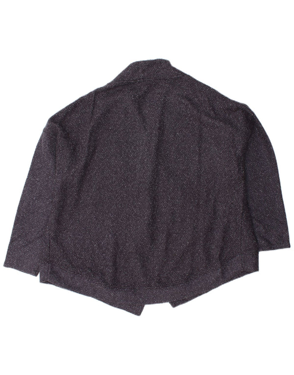 MARKS & SPENCER Maglione cardigan aperto da donna UK 20 2XL Blu navy screziato