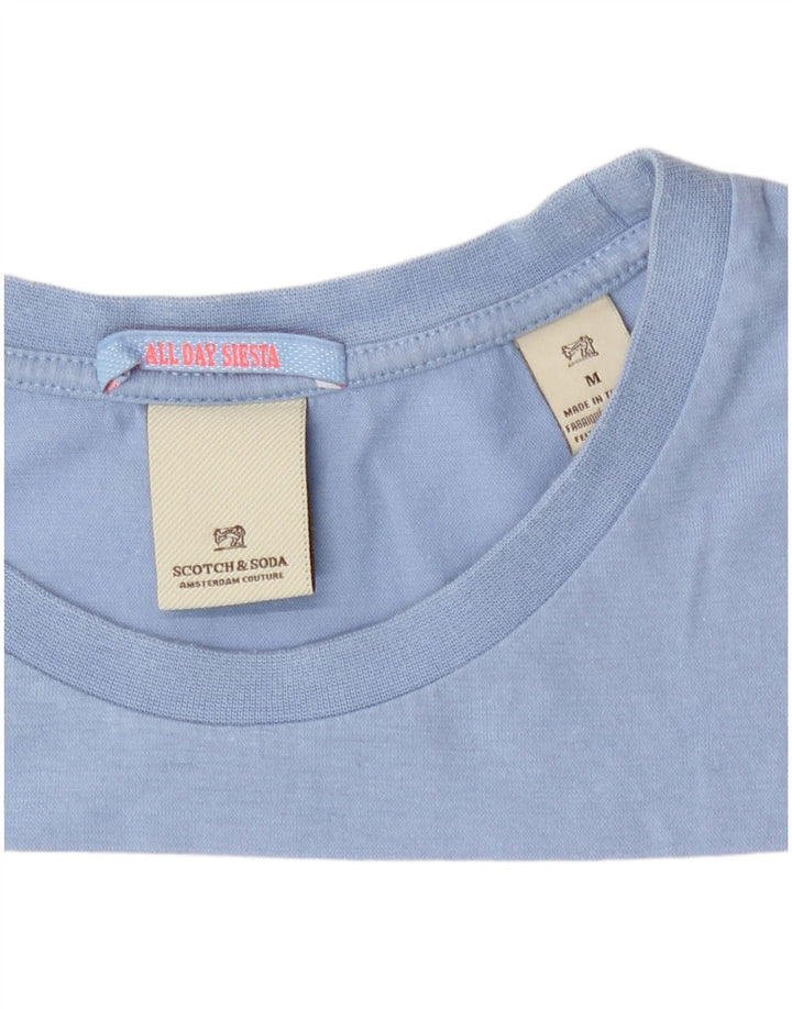 T-shirt da uomo Scotch & Soda Top in cotone color block blu medio