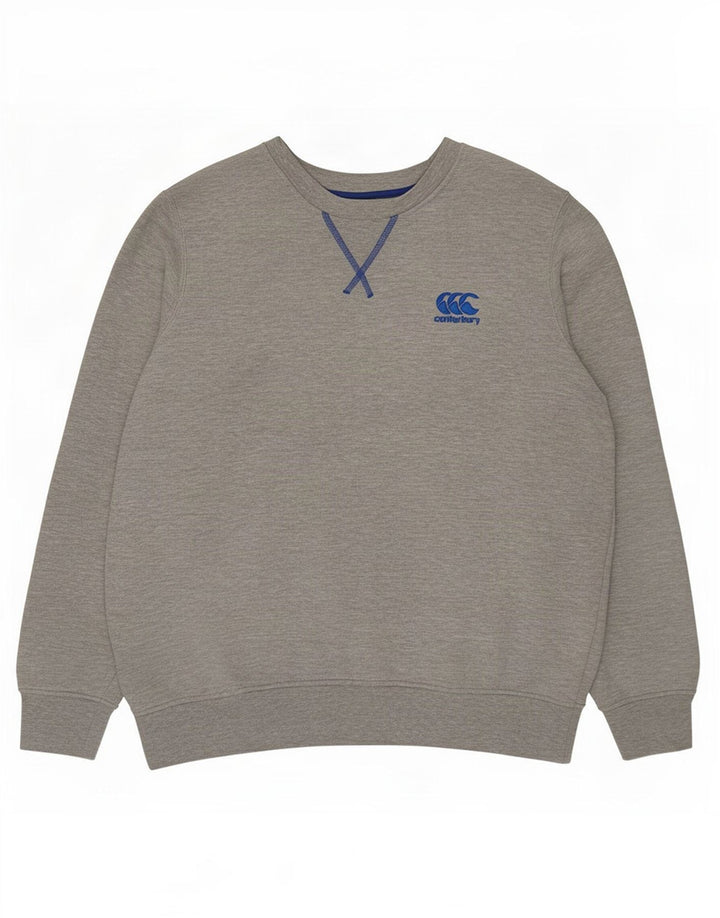 Felpa da uomo Canterbury Maglione grande in cotone grigio