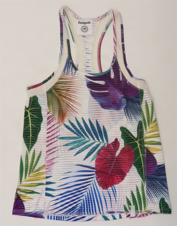 Desigual Womens Graphic Vest Top UK 12 Medium multicolore floreale