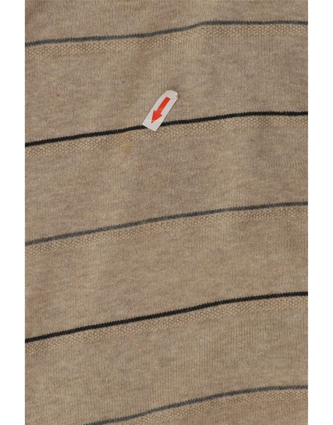 Maglione girocollo da uomo Blue Harbour, in cotone a righe beige di grandi dimensioni