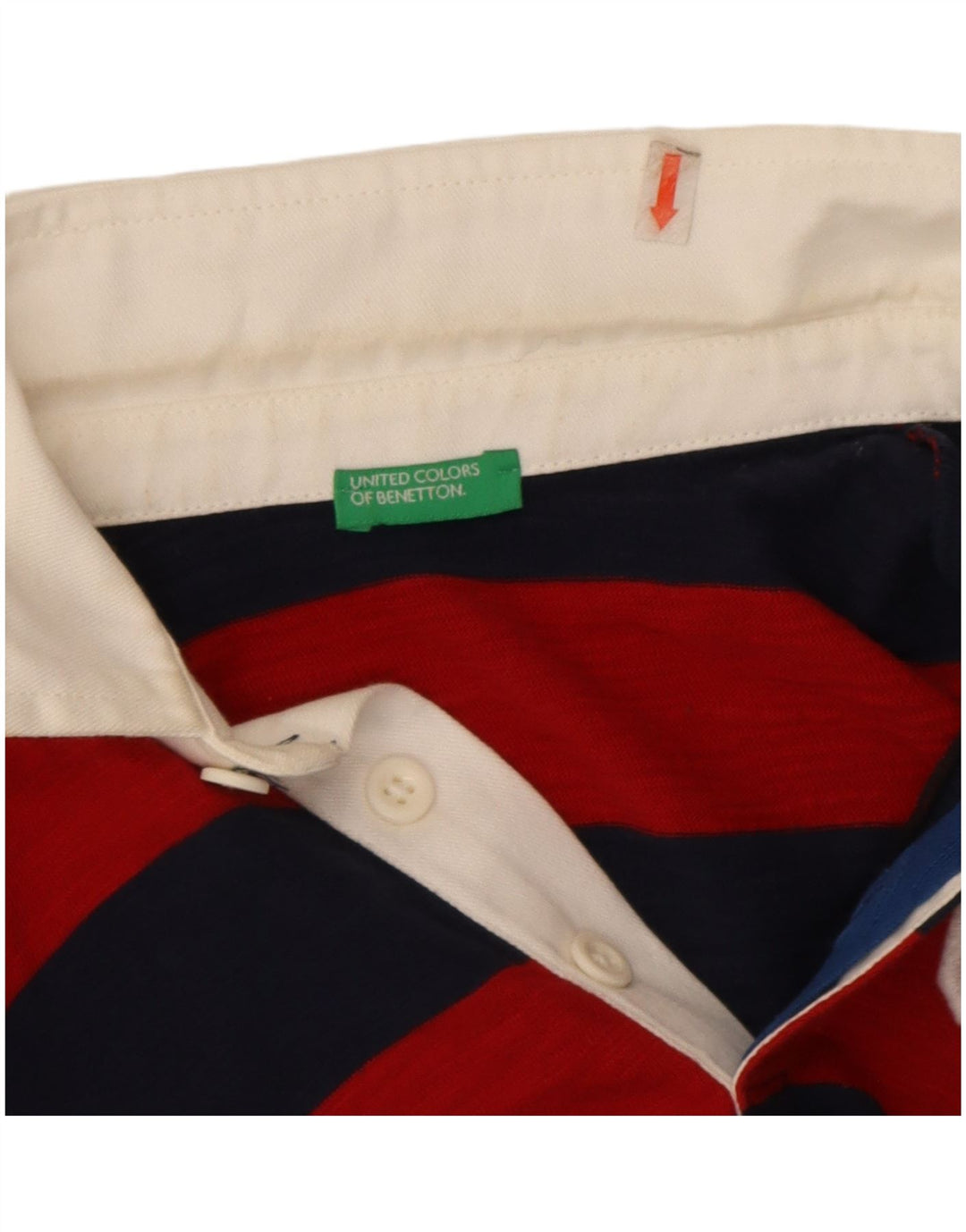 Polo Benetton da bambino a maniche lunghe Regular 7-8 anni a righe rosse medie