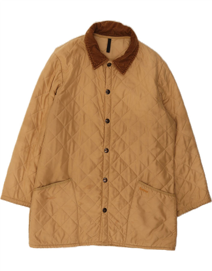 BARBOUR Mens Eskdale Quilted Jacket UK 40 Large Beige Polyester Vintage Barbour and Second-Hand Barbour from Messina Hembry 