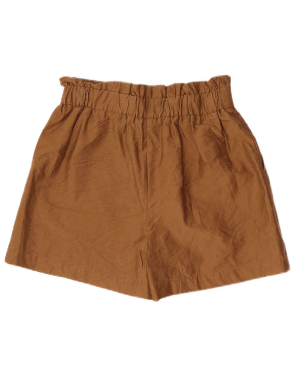 Pantaloncini casual a vita alta da donna Zara medi W28 Lyocell marrone