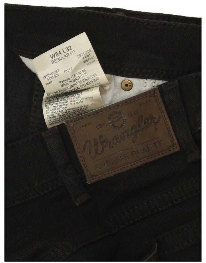 Jeans dritti da uomo Wrangler vestibilità regolare W34 L32 cotone nero