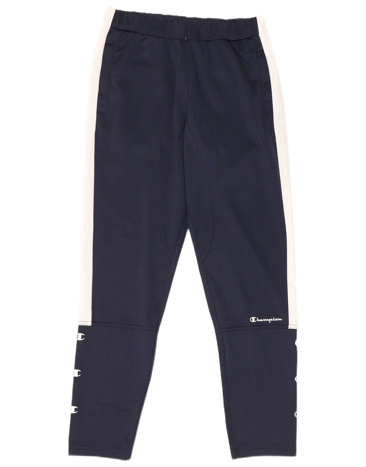 Pantaloni da tuta con grafica Champion da uomo piccoli color block blu navy