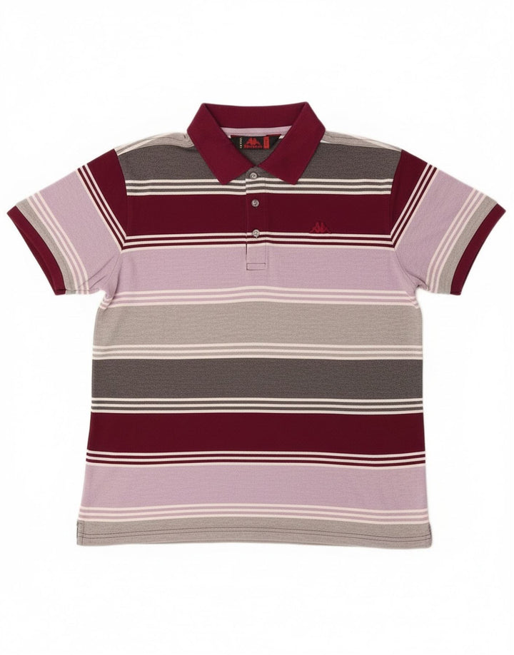 Polo Kappa Uomo Large in cotone rigato multicolore