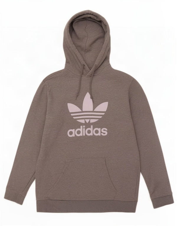 Felpa con cappuccio grafica da uomo Adidas grigio medio chiazzato