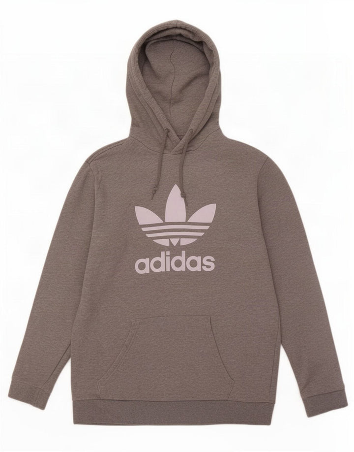 Felpa con cappuccio grafica da uomo Adidas grigio medio chiazzato