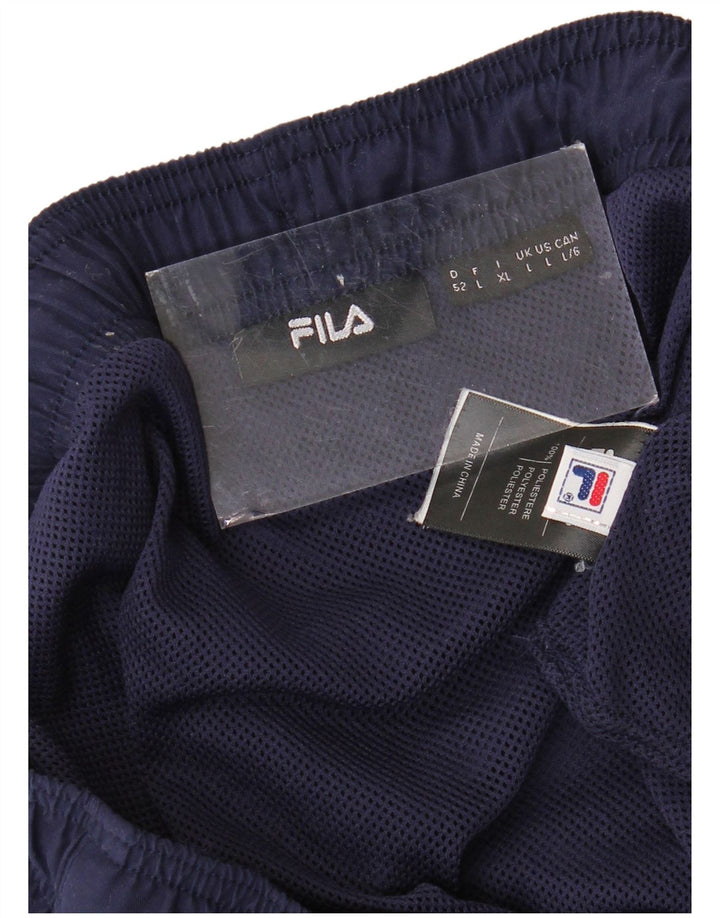 Pantaloncini sportivi grafici da uomo FILA grandi in poliestere blu navy