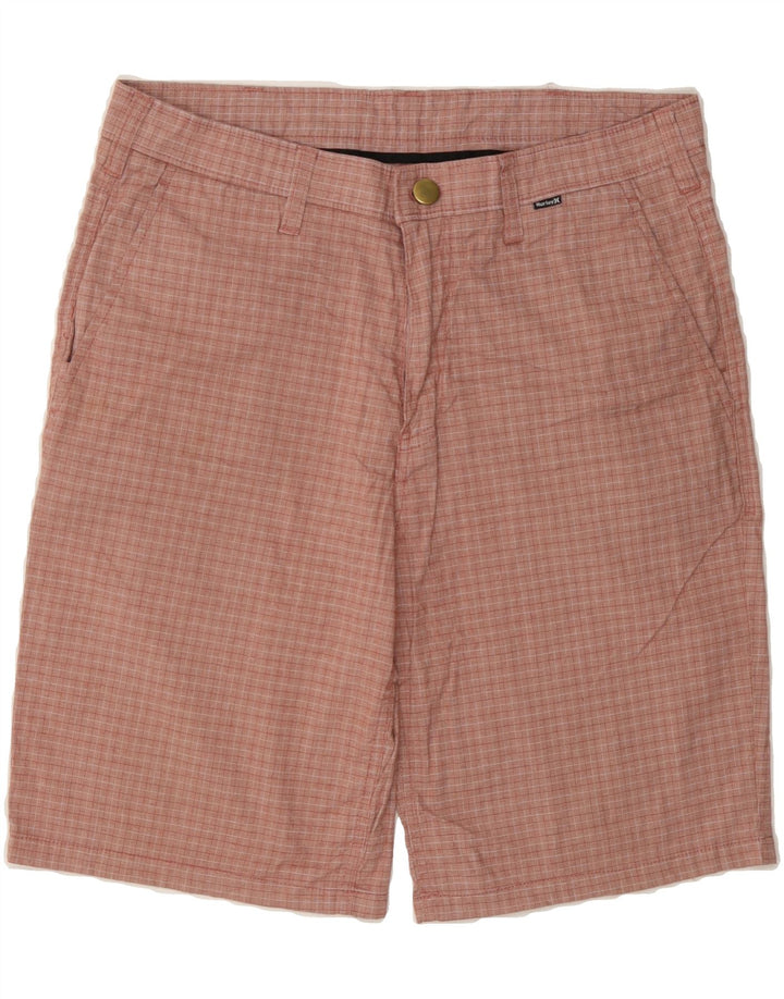 HURLEY Mens Chino Shorts W30 Medium Pink Check Cotton Vintage Hurley and Second-Hand Hurley from Messina Hembry 