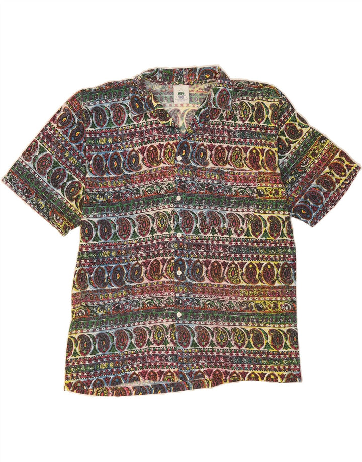 NEW FAST Mens Short Sleeve Shirt XL Multicoloured Paisley Polyester Vintage New Fast and Second-Hand New Fast from Messina Hembry 