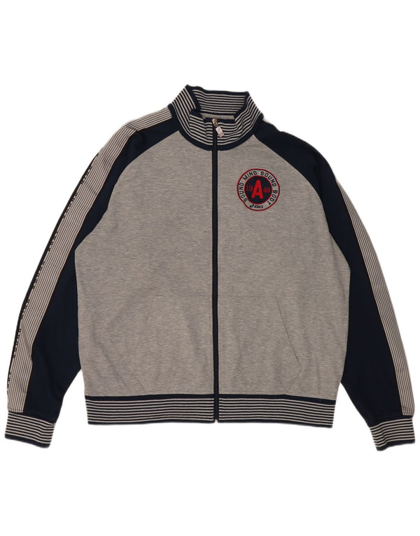 Giacca sportiva da uomo con grafica Asics, giacca grande color grigio