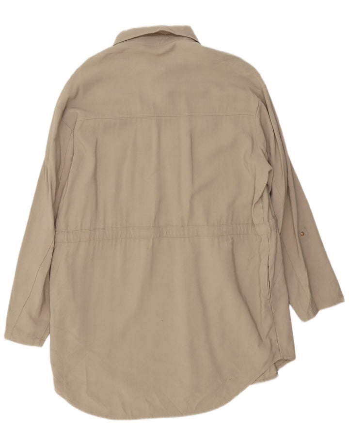 Abito chemisier oversize da donna Zara UK 14 Viscosa beige medio