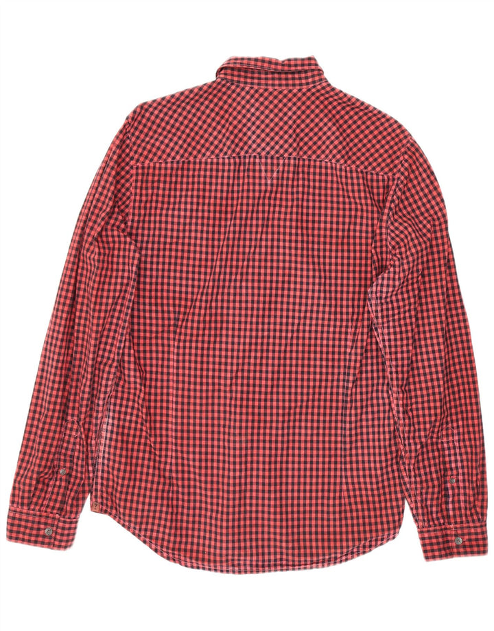 Camicia Guess da uomo slim fit in cotone a quadretti rosso medio
