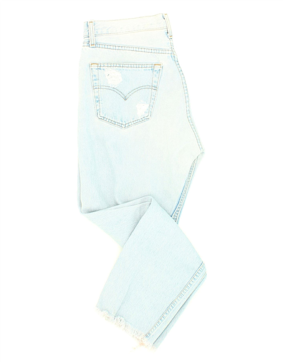 LEVI'S Womens Vintage Distressed Straight Jeans W32 L26 Blue Cotton Vintage Levi's and Second-Hand Levi's from Messina Hembry 