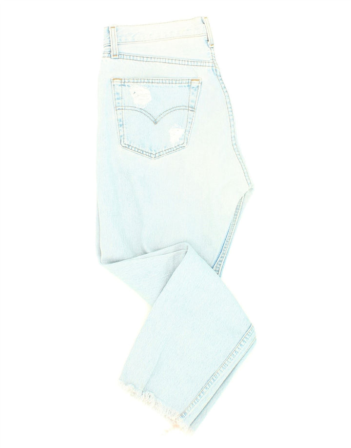 LEVI'S Womens Vintage Distressed Straight Jeans W32 L26 Blue Cotton Vintage Levi's and Second-Hand Levi's from Messina Hembry 