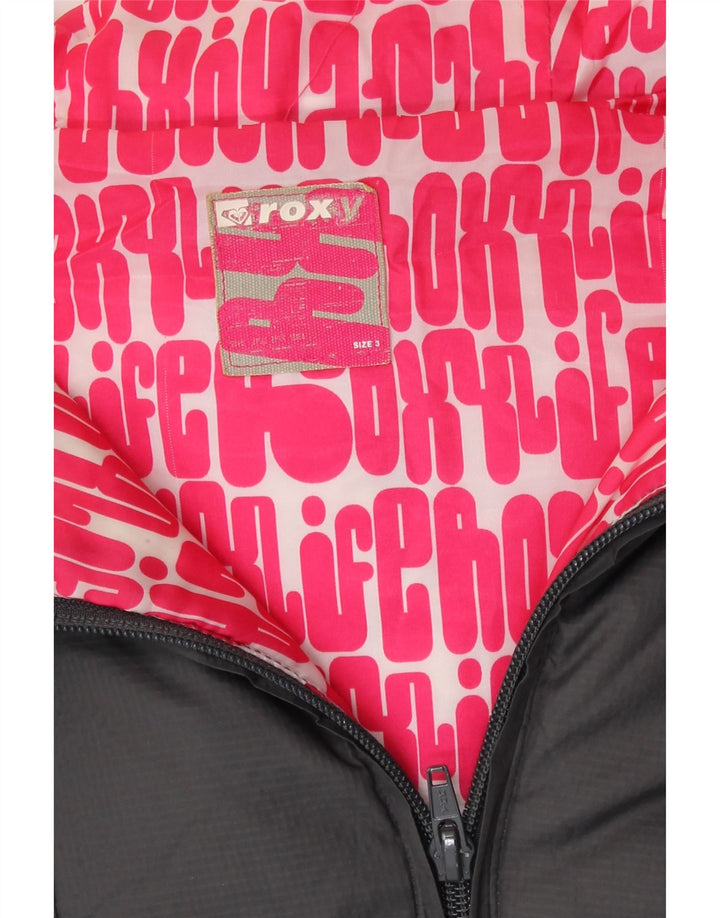 Giacca imbottita ampia con cappuccio da donna Roxy UK 3 XS nera in poliammide