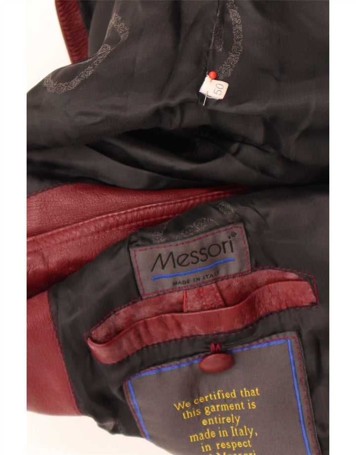 Giacca in pelle da uomo Messori IT 50 Large color bordeaux