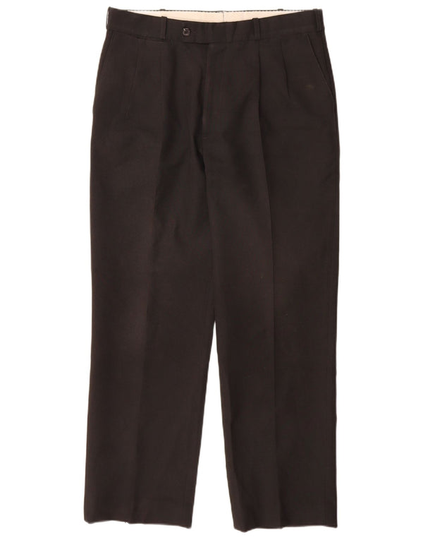 Pantaloni da completo da uomo Farah con pegging W34 L31 poliestere nero