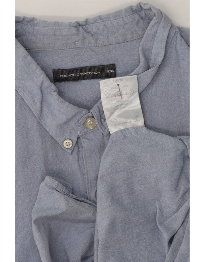 Camicia a maniche corte da uomo French Connection 2XL cotone blu