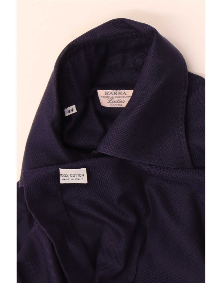 Camicia Donna Barba IT 44 Cotone Blu Navy Medio