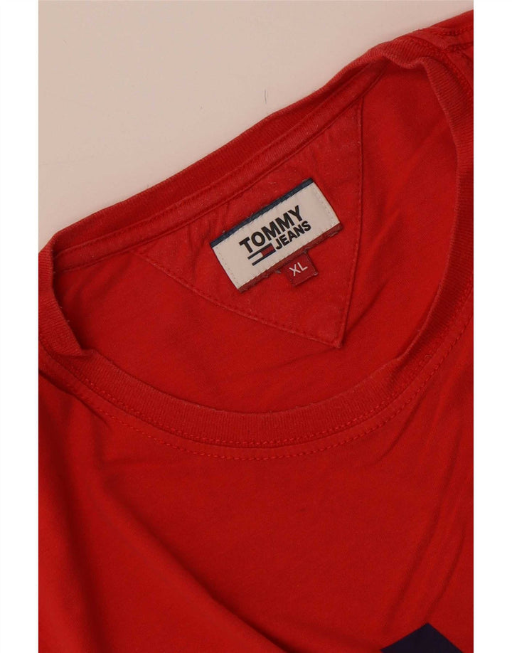 T-shirt grafica da uomo Tommy Hilfiger Top XL rossa
