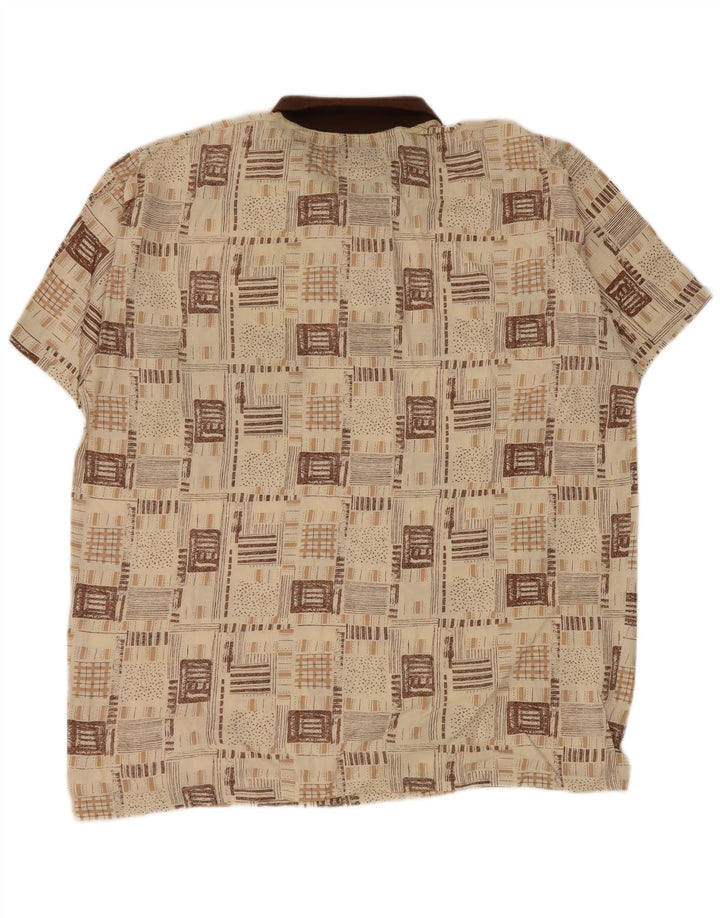 Polo vintage da uomo XL in viscosa beige