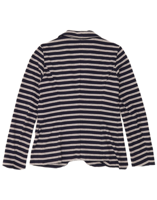 Giacca blazer da donna a 1 bottone Benetton UK 10 piccola a righe blu navy