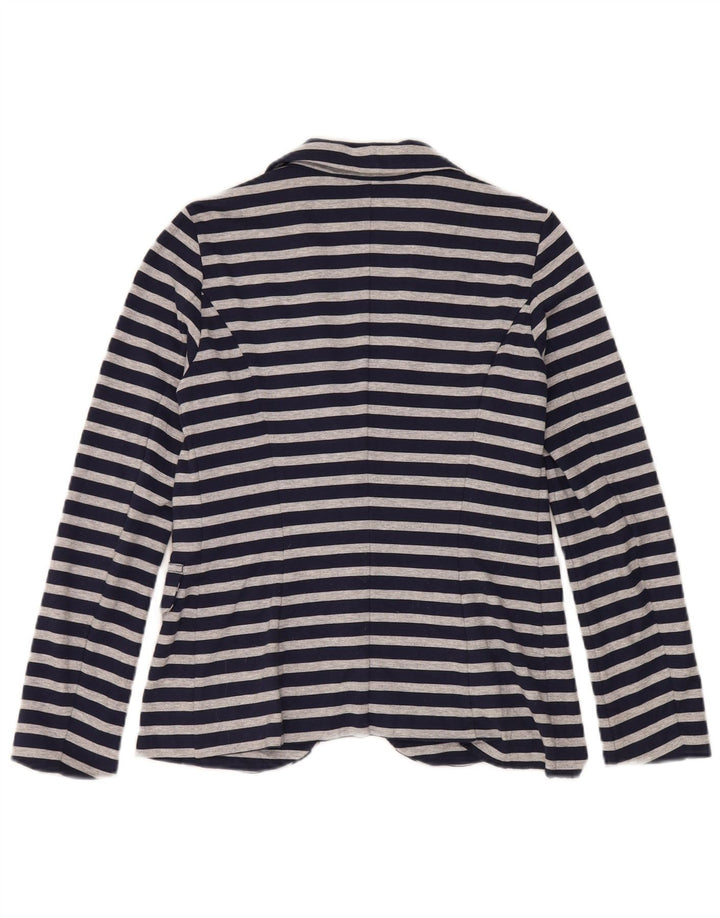 Giacca blazer da donna a 1 bottone Benetton UK 10 piccola a righe blu navy