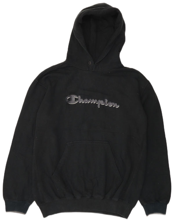 Felpa con cappuccio grafica da uomo Champion 2XL cotone nero