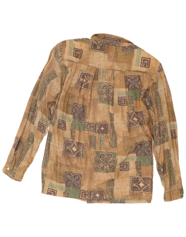 Camicia vintage da donna UK 18 XL marrone floreale