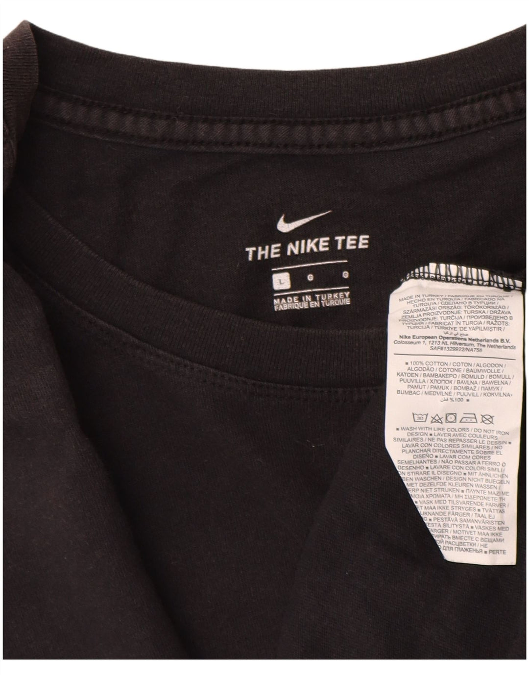 T-shirt grafica da uomo Nike Top grande in cotone nero