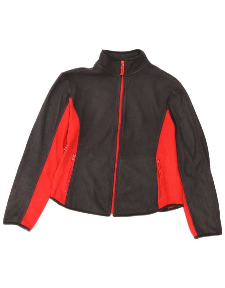 Giacca in pile da donna Marks & Spencer UK 12 Poliestere color block rosso medio