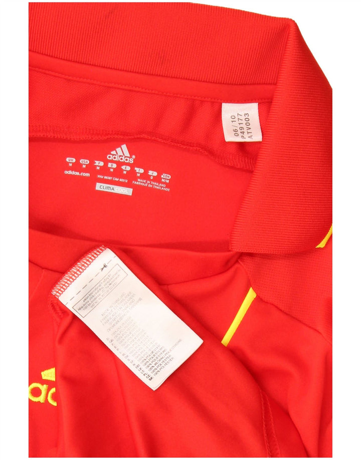 Polo ADIDAS da uomo Climacool in poliestere color block rosso medio