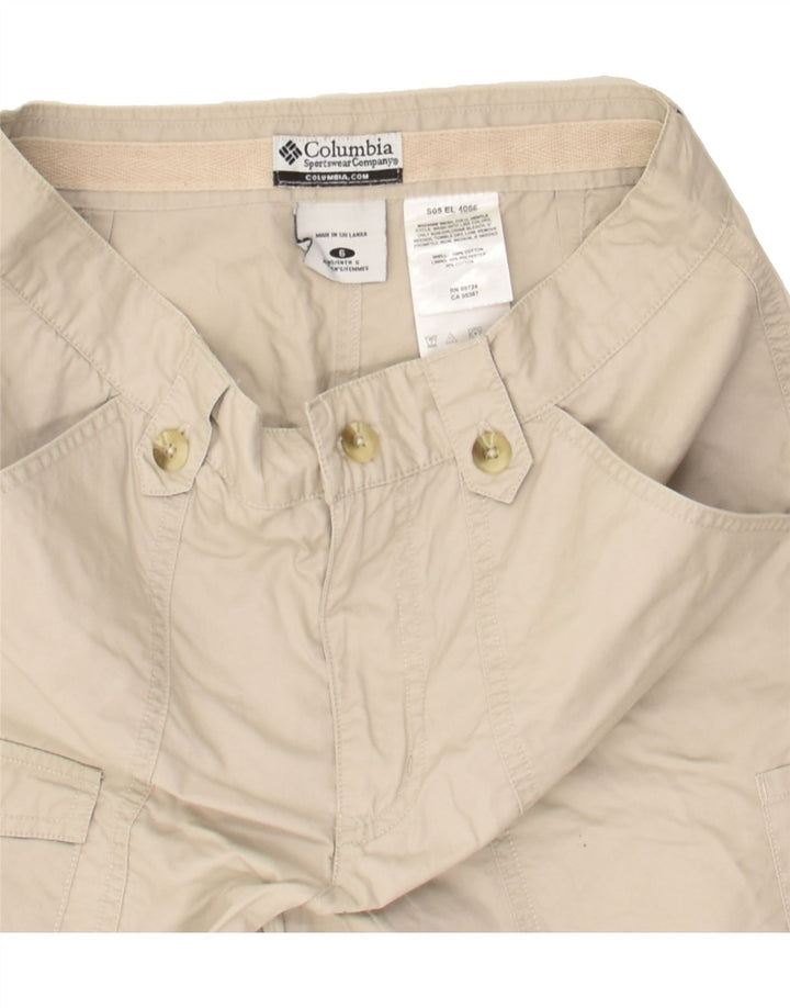 COLUMBIA Womens Cargo Shorts US 6 Medium W28 Beige Cotton Vintage Columbia and Second-Hand Columbia from Messina Hembry 
