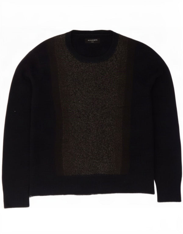 Maglione girocollo da uomo ampio e vestibilità ampia di All Saints, piccolo in lana screziata nera